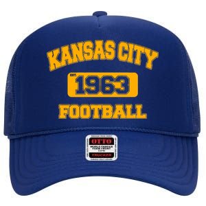 Kansas City KC Football Est 1960 High Crown Mesh Back Trucker Hat