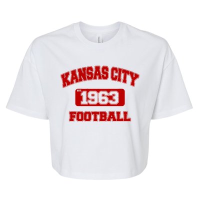 Kansas City KC Football Est 1960 Bella+Canvas Jersey Crop Tee