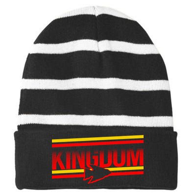 Kansas City KC Football Kingdom Arrowhead  Striped Beanie with Solid Band