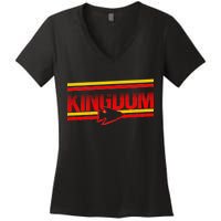 Kansas City KC Football Kingdom Arrowhead  Women's V-Neck T-Shirt