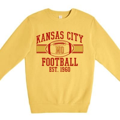 Kansas City MO Football Est 1960 Premium Crewneck Sweatshirt