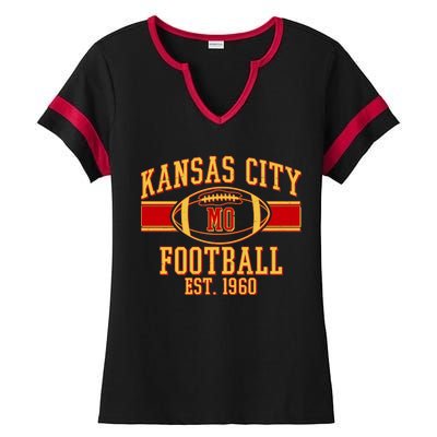 Kansas City MO Football Est 1960 Ladies Halftime Notch Neck Tee