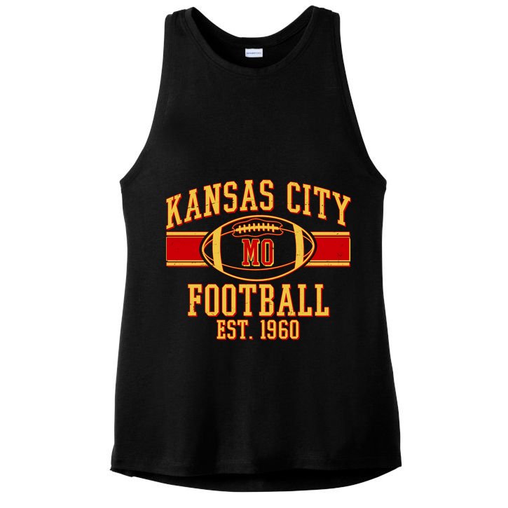 Kansas City MO Football Est 1960 Ladies PosiCharge Tri-Blend Wicking Tank