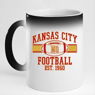 Kansas City MO Football Est 1960 11oz Black Color Changing Mug