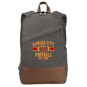 Kansas City MO Football Est 1960 Cotton Canvas Backpack