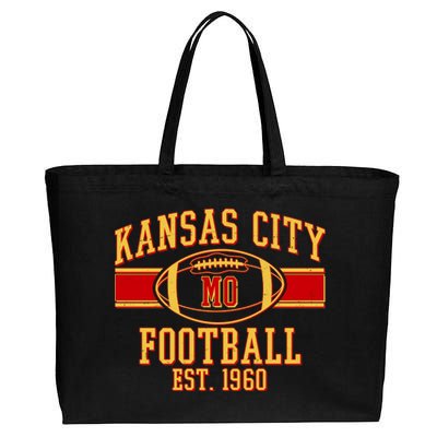 Kansas City MO Football Est 1960 Cotton Canvas Jumbo Tote