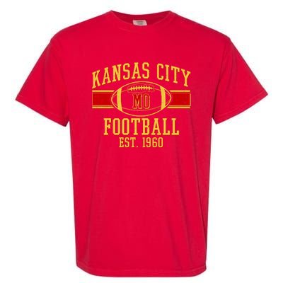 Kansas City MO Football Est 1960 Garment-Dyed Heavyweight T-Shirt