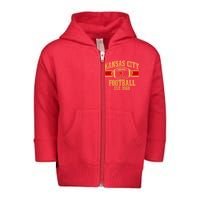 Kansas City MO Football Est 1960 Toddler Zip Fleece Hoodie