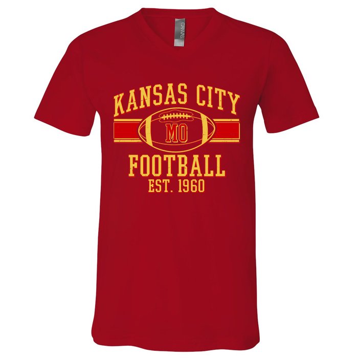 Kansas City MO Football Est 1960 V-Neck T-Shirt