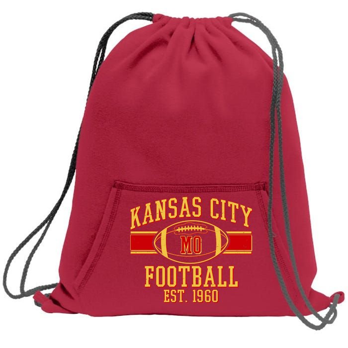 Kansas City MO Football Est 1960 Sweatshirt Cinch Pack Bag