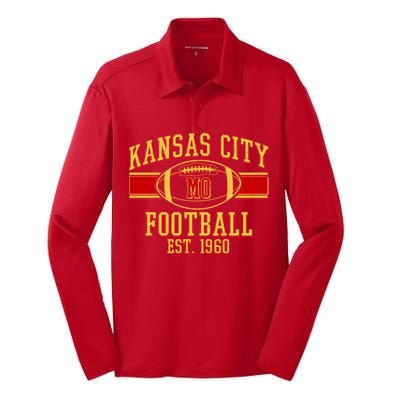 Kansas City MO Football Est 1960 Silk Touch Performance Long Sleeve Polo