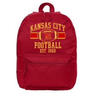 Kansas City MO Football Est 1960 16 in Basic Backpack