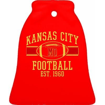 Kansas City MO Football Est 1960 Ceramic Bell Ornament