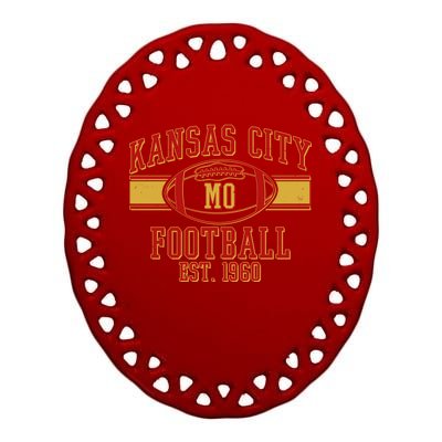 Kansas City MO Football Est 1960 Ceramic Oval Ornament