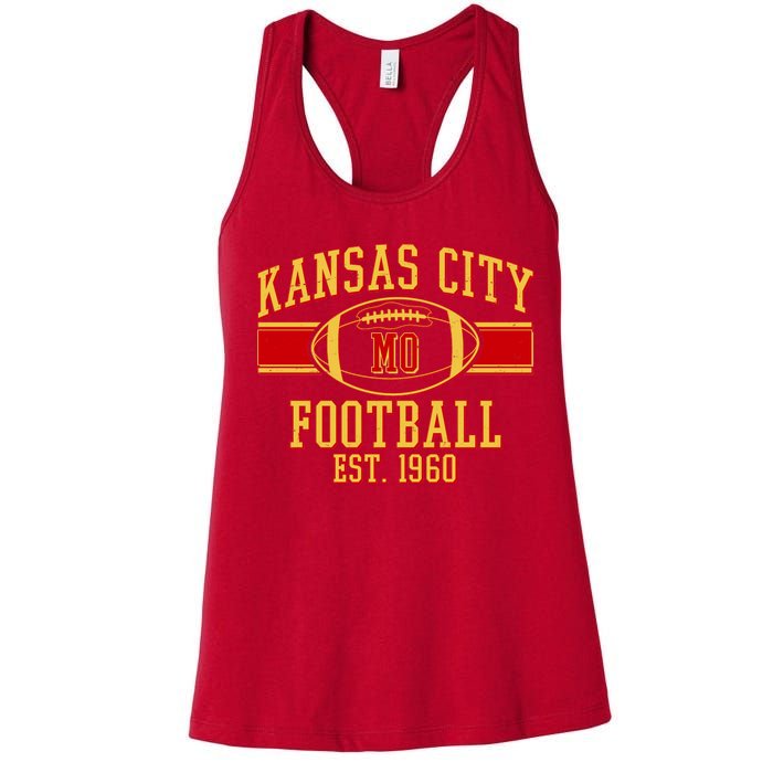 Kansas City MO Football Est 1960 Women's Racerback Tank