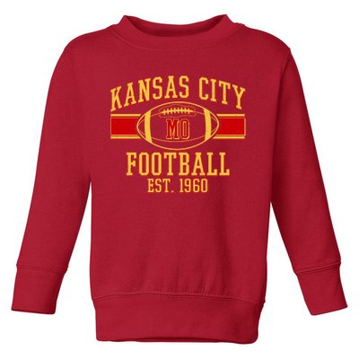 Kansas City MO Football Est 1960 Toddler Sweatshirt