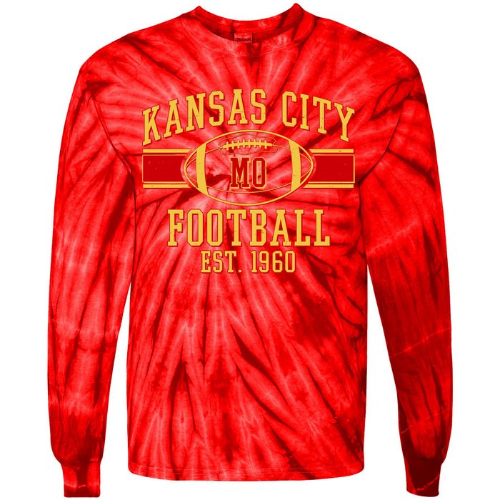 Kansas City MO Football Est 1960 Tie-Dye Long Sleeve Shirt