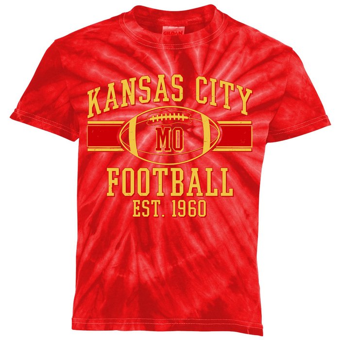 Kansas City MO Football Est 1960 Kids Tie-Dye T-Shirt