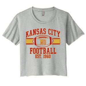 Kansas City MO Football Est 1960 Women's Crop Top Tee