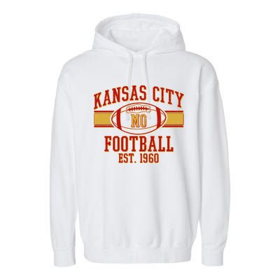 Kansas City MO Football Est 1960 Garment-Dyed Fleece Hoodie