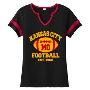 Kansas City MO KC Fooball Mahomes Fan Ladies Halftime Notch Neck Tee