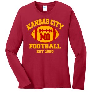 Kansas City MO KC Fooball Mahomes Fan Ladies Long Sleeve Shirt