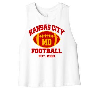 Kansas City MO KC Fooball Mahomes Fan Women's Racerback Cropped Tank