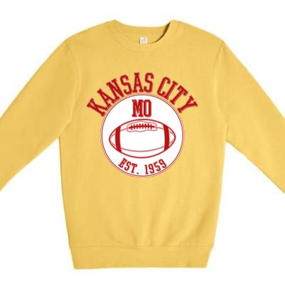 Kansas City MO KC Football EST 1959 Emblem Premium Crewneck Sweatshirt