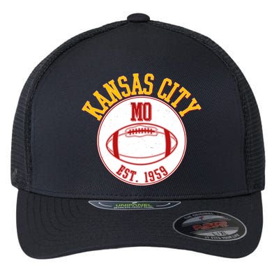 Kansas City MO KC Football EST 1959 Emblem Flexfit Unipanel Trucker Cap