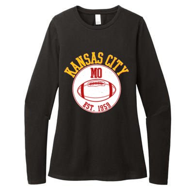 Kansas City MO KC Football EST 1959 Emblem Womens CVC Long Sleeve Shirt