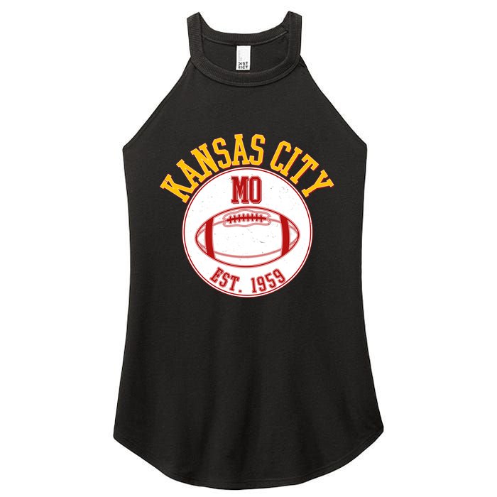 Kansas City MO KC Football EST 1959 Emblem Women's Perfect Tri Rocker Tank