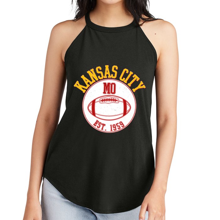 Kansas City MO KC Football EST 1959 Emblem Women's Perfect Tri Rocker Tank