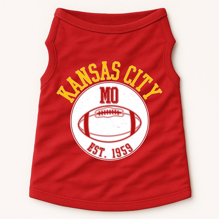 Kansas City MO KC Football EST 1959 Emblem Doggie Tank