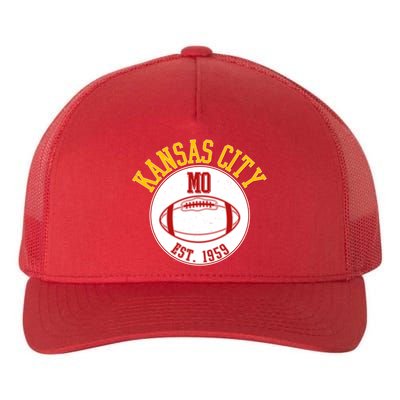 Kansas City MO KC Football EST 1959 Emblem Yupoong Adult 5-Panel Trucker Hat