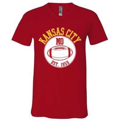 Kansas City MO KC Football EST 1959 Emblem V-Neck T-Shirt