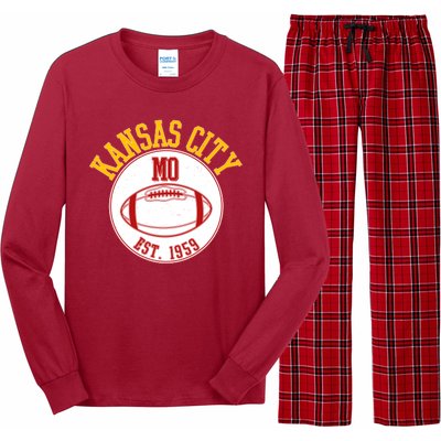 Kansas City MO KC Football EST 1959 Emblem Long Sleeve Pajama Set