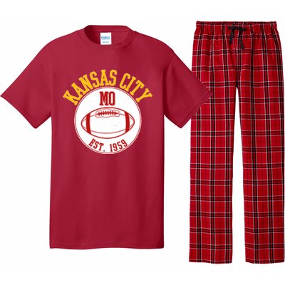 Kansas City MO KC Football EST 1959 Emblem Pajama Set