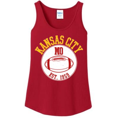 Kansas City MO KC Football EST 1959 Emblem Ladies Essential Tank