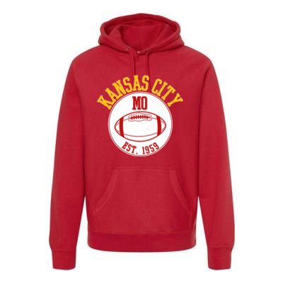 Kansas City MO KC Football EST 1959 Emblem Premium Hoodie