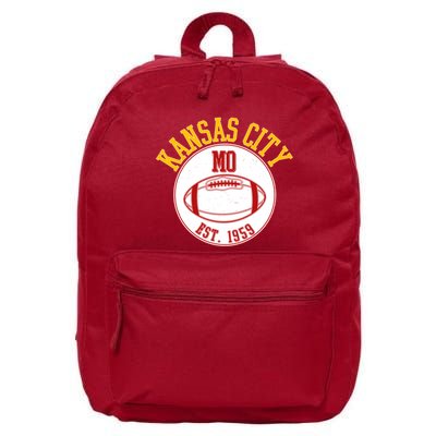 Kansas City MO KC Football EST 1959 Emblem 16 in Basic Backpack