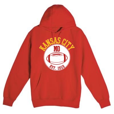 Kansas City MO KC Football EST 1959 Emblem Premium Pullover Hoodie