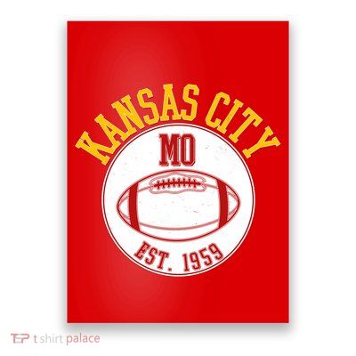 Kansas City MO KC Football EST 1959 Emblem Poster