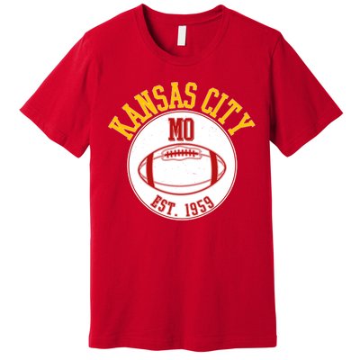 Kansas City MO KC Football EST 1959 Emblem Premium T-Shirt