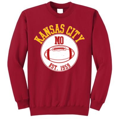 Kansas City MO KC Football EST 1959 Emblem Tall Sweatshirt