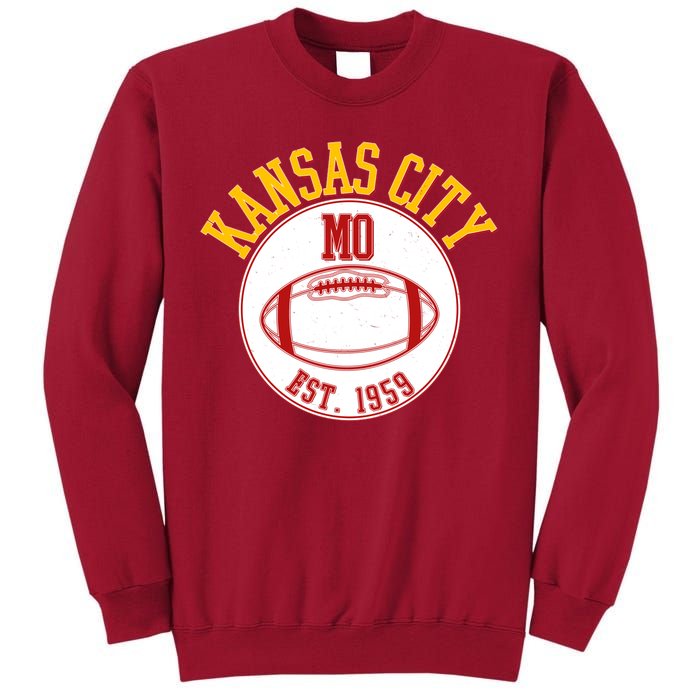 Kansas City MO KC Football EST 1959 Emblem Tall Sweatshirt