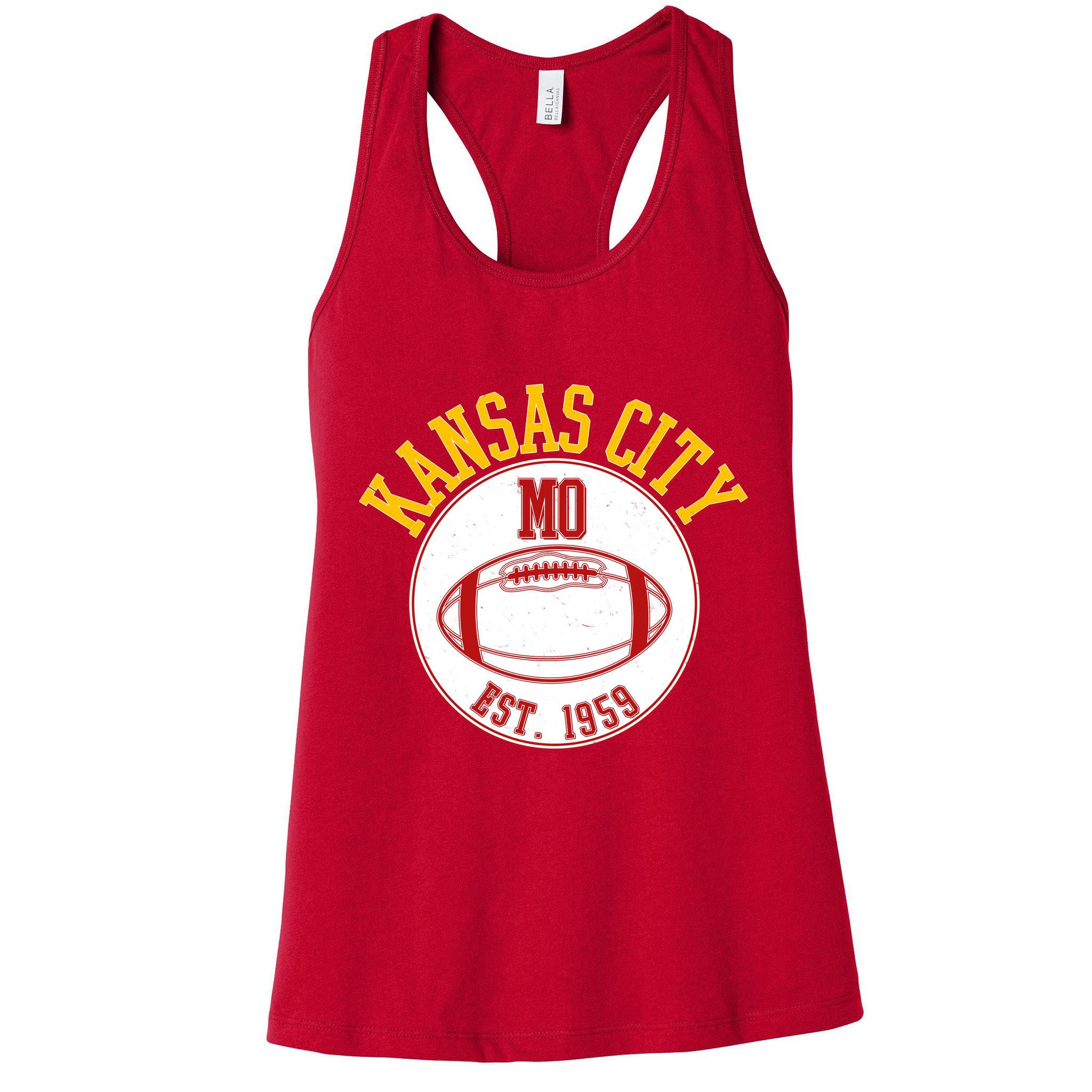 Kansas City MO KC Football EST 1959 Emblem Womens Tank Top