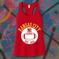 Kansas City MO KC Football EST 1959 Emblem Womens Tank Top