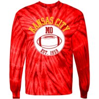 Kansas City MO KC Football EST 1959 Emblem Tie-Dye Long Sleeve Shirt