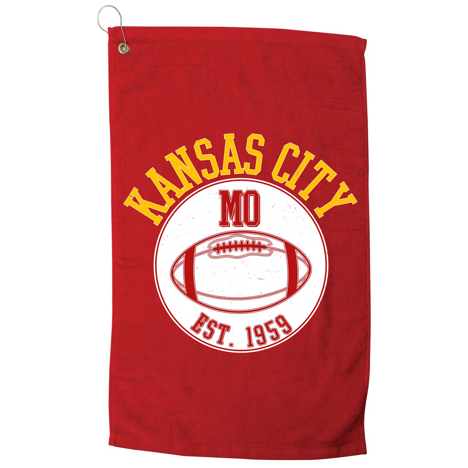 Kansas City MO KC Football EST 1959 Emblem Golf Towel