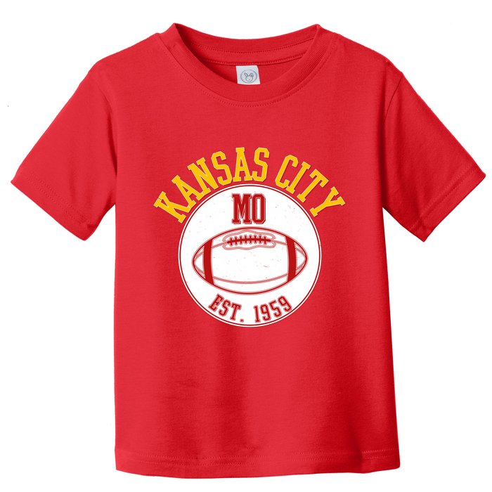 Kansas City MO KC Football EST 1959 Emblem Toddler T-Shirt